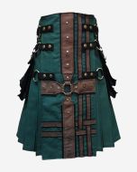 Vert Chasseur Avec kilt Hybride Moderne Médiéval Marron - Kilt Ecossais