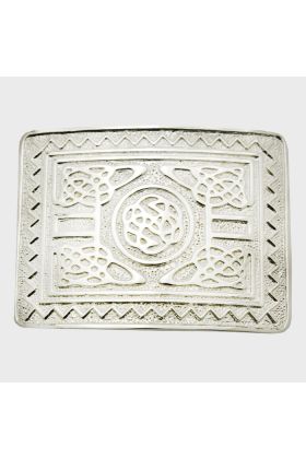 Boucle de ceinture traditionnelle en argent chromé - Kilt Écossais