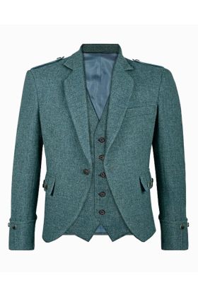 Veste kilt Bleue En Tweed Argyll Avec Gilet à 5 Boutons - Kilt Ecossais