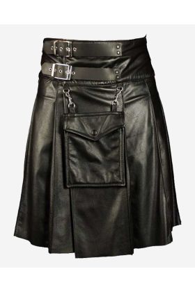 Kilt en cuir gothique pour la fashionista énigmatique - Kilt Ecossais