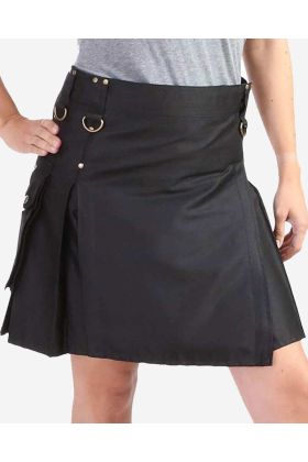 Le kilt noir utilitaire élégant et élégant pour les femmes modernes - Kilt Ecossais