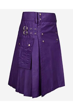 Le kilt utilitaire violet audacieux et pratique pour femme - Kilt Ecossais